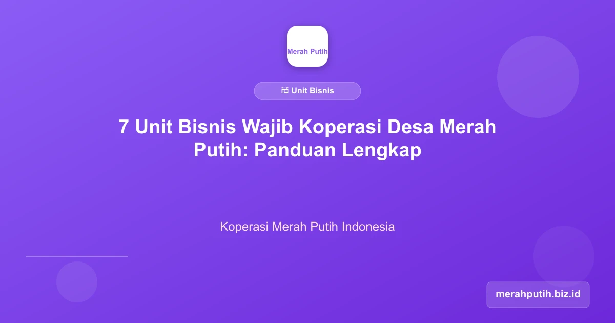 7 Unit Bisnis Wajib Koperasi Desa Merah Putih: Panduan Lengkap Implementasi