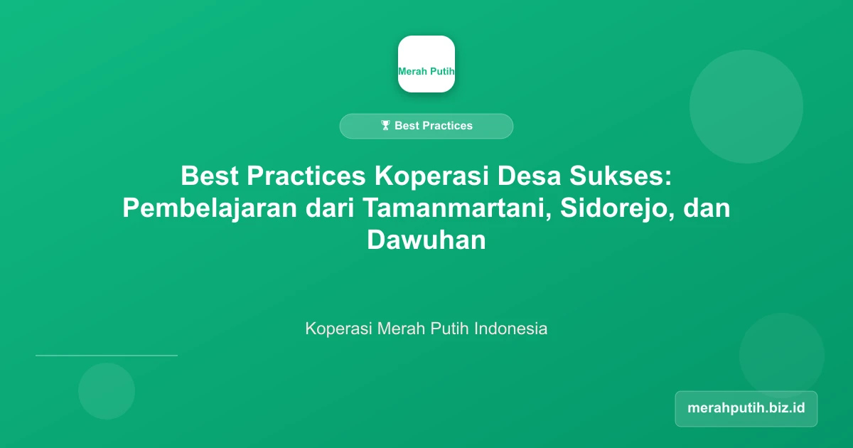 Best Practices Koperasi Desa Sukses: Pembelajaran dari Tamanmartani, Sidorejo, dan Dawuhan
